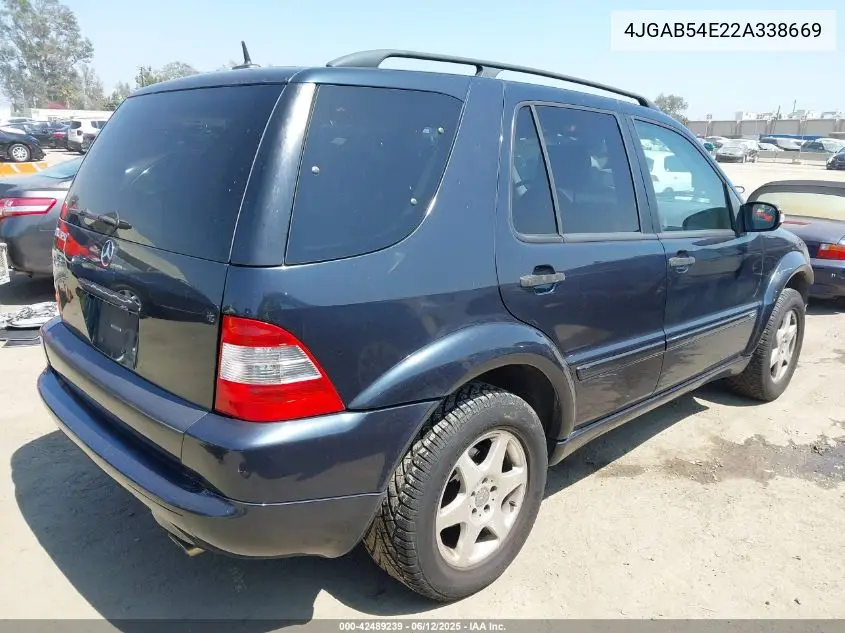 2002 Mercedes-Benz Ml 320 VIN: 4JGAB54E22A338669 Lot: 42489239