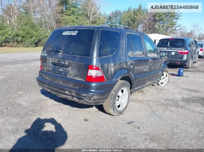 2003 Mercedes-Benz Ml 350 VIN: 4JGAB57E23A450868 Lot: 41983681
