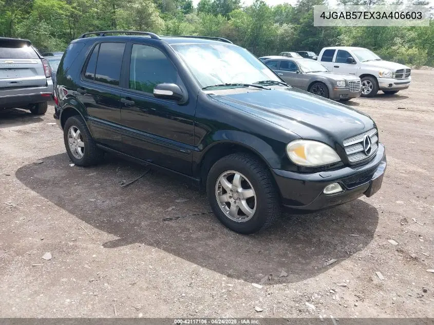 2003 Mercedes-Benz Ml 350 VIN: 4JGAB57EX3A406603 Lot: 42117106