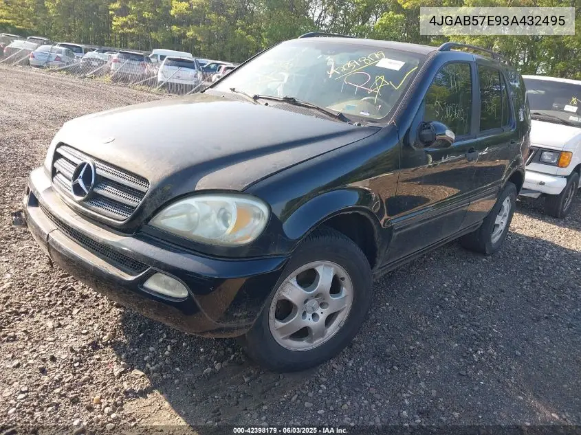 2003 Mercedes-Benz Ml 350 VIN: 4JGAB57E93A432495 Lot: 42398179