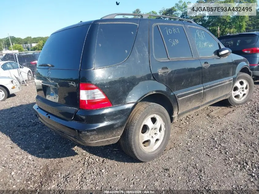 2003 Mercedes-Benz Ml 350 VIN: 4JGAB57E93A432495 Lot: 42398179