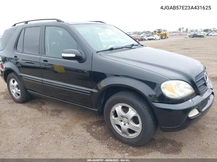 2003 Mercedes-Benz Ml 350 VIN: 4JGAB57E23A431625 Lot: 42409767