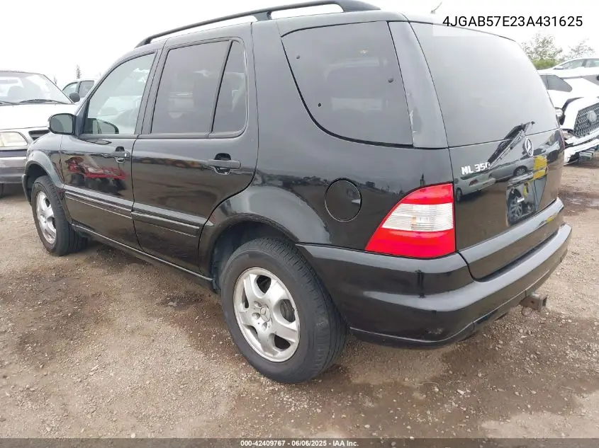 2003 Mercedes-Benz Ml 350 VIN: 4JGAB57E23A431625 Lot: 42409767