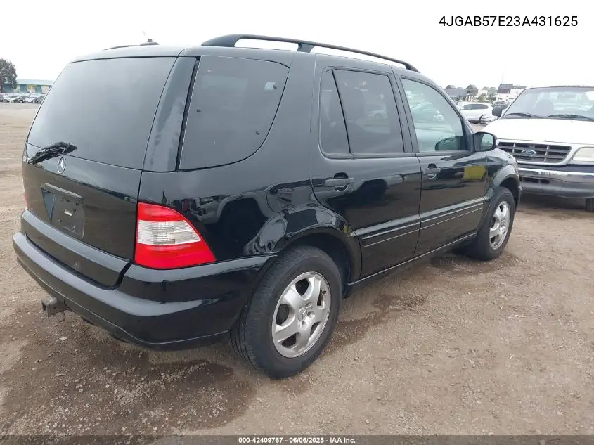 2003 Mercedes-Benz Ml 350 VIN: 4JGAB57E23A431625 Lot: 42409767
