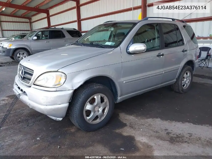 2003 Mercedes-Benz Ml 320 VIN: 4JGAB54E23A376114 Lot: 42578534
