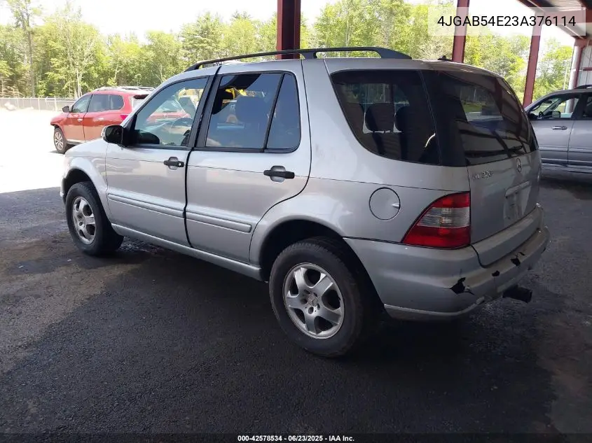 2003 Mercedes-Benz Ml 320 VIN: 4JGAB54E23A376114 Lot: 42578534