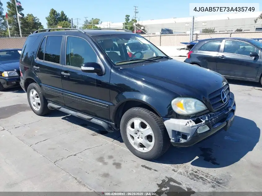 2003 Mercedes-Benz Ml 350 VIN: 4JGAB57E73A435749 Lot: 42608693