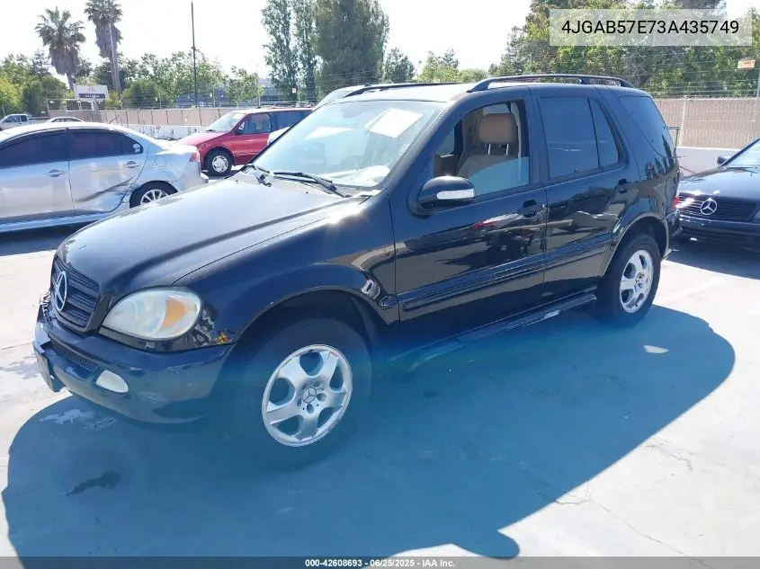 2003 Mercedes-Benz Ml 350 VIN: 4JGAB57E73A435749 Lot: 42608693