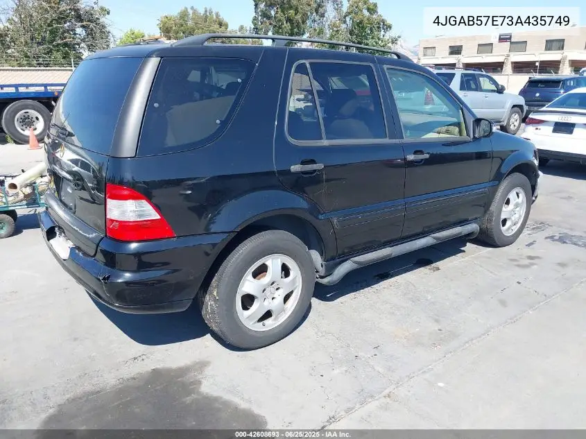 2003 Mercedes-Benz Ml 350 VIN: 4JGAB57E73A435749 Lot: 42608693