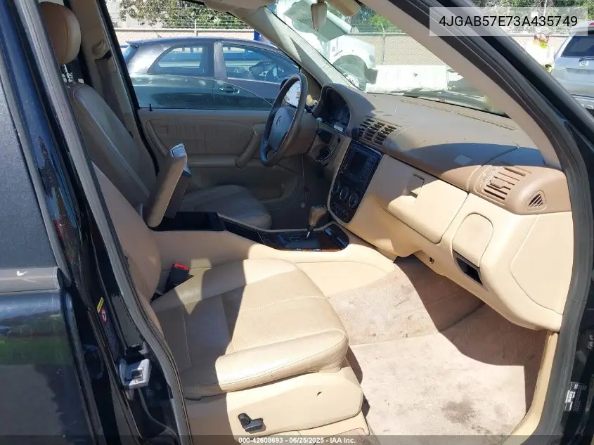 2003 Mercedes-Benz Ml 350 VIN: 4JGAB57E73A435749 Lot: 42608693