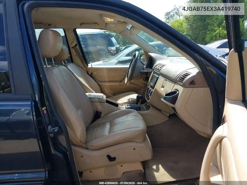 2003 Mercedes-Benz Ml 500 VIN: 4JGAB75EX3A419740 Lot: 42680425