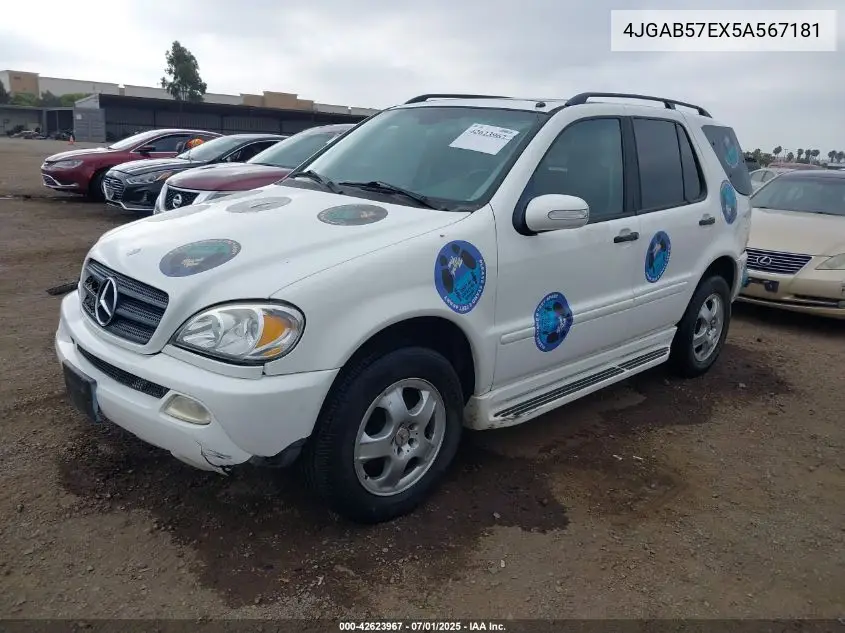 2005 Mercedes-Benz Ml 350 4Matic VIN: 4JGAB57EX5A567181 Lot: 42623967