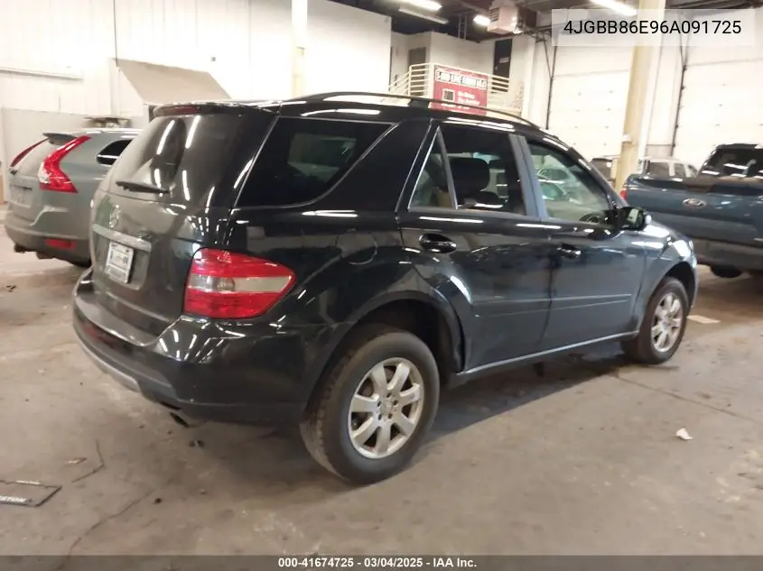 2006 Mercedes-Benz Ml 350 4Matic VIN: 4JGBB86E96A091725 Lot: 41674725