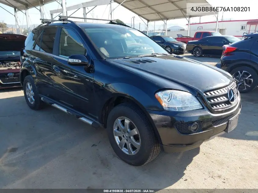 2006 Mercedes-Benz Ml 350 4Matic VIN: 4JGBB86E76A108201 Lot: 41955638