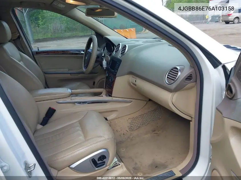 2006 Mercedes-Benz Ml 350 4Matic VIN: 4JGBB86E76A103158 Lot: 42215812