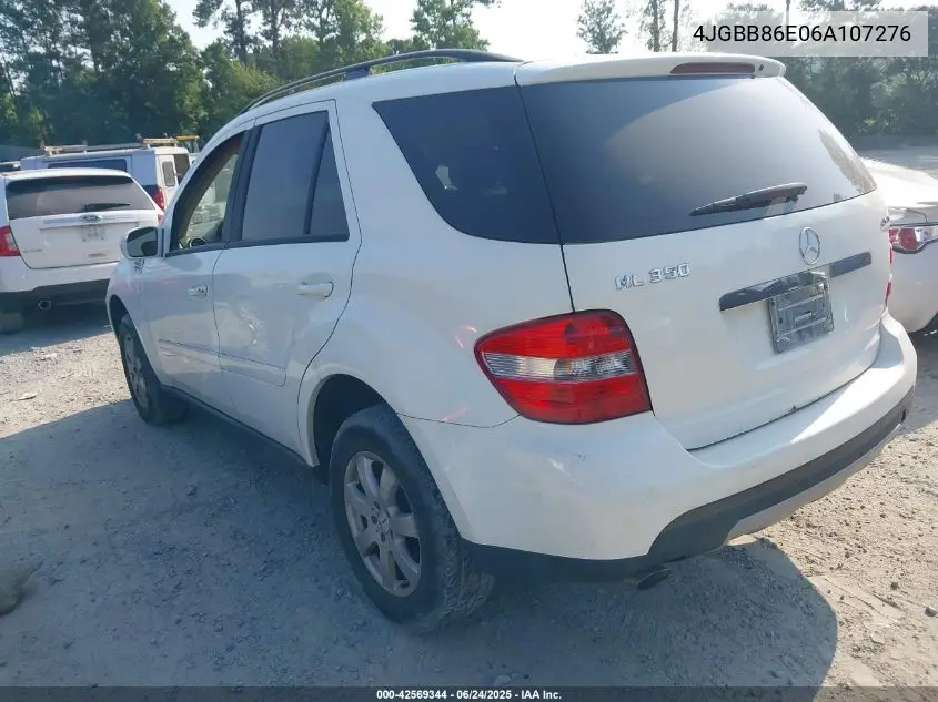 2006 Mercedes-Benz Ml 350 4Matic VIN: 4JGBB86E06A107276 Lot: 42569344