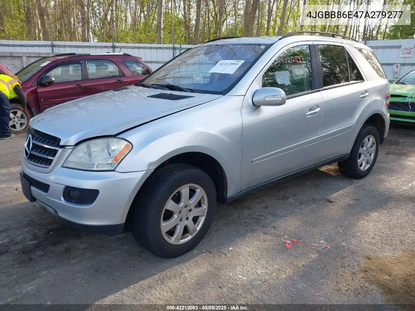2007 Mercedes-Benz Ml 350 4Matic VIN: 4JGBB86E47A279277 Lot: 42212093