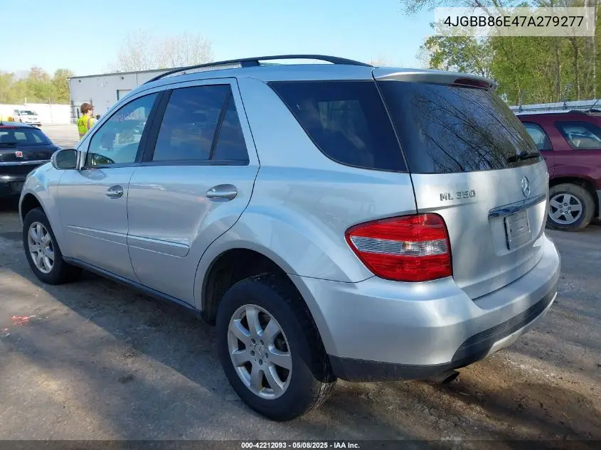 2007 Mercedes-Benz Ml 350 4Matic VIN: 4JGBB86E47A279277 Lot: 42212093