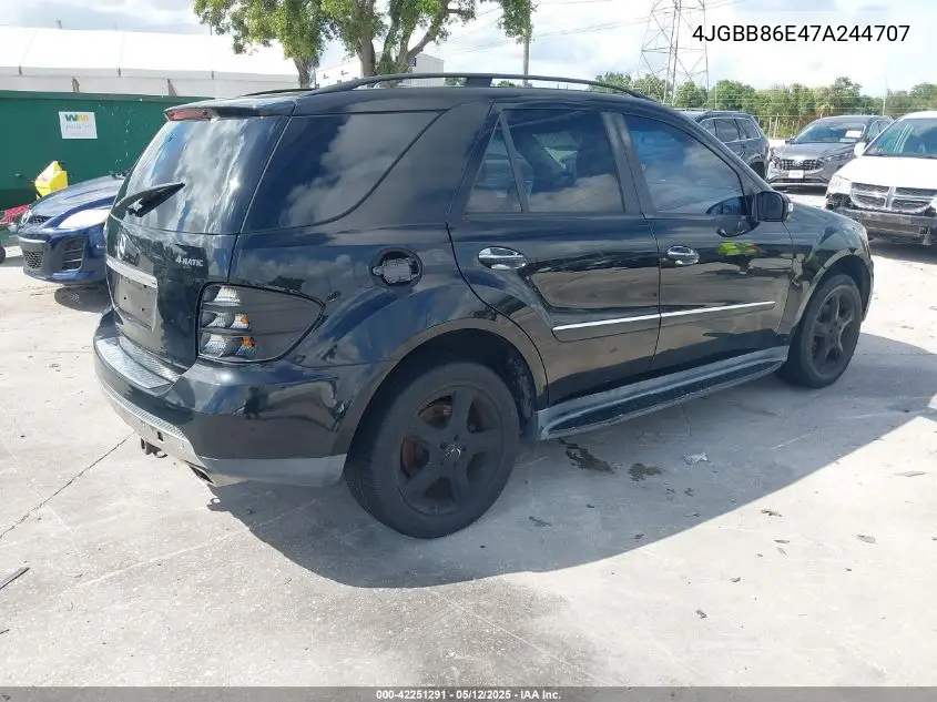 2007 Mercedes-Benz Ml 350 4Matic VIN: 4JGBB86E47A244707 Lot: 42251291