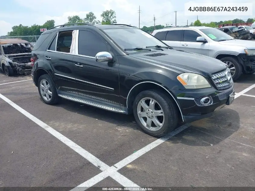 2007 Mercedes-Benz Ml 350 4Matic VIN: 4JGBB86E67A243459 Lot: 42538924