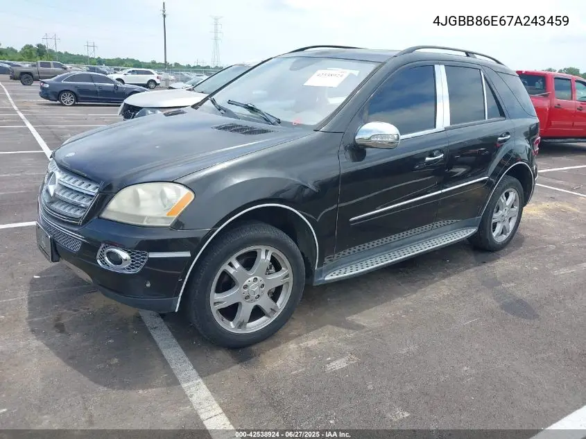 2007 Mercedes-Benz Ml 350 4Matic VIN: 4JGBB86E67A243459 Lot: 42538924