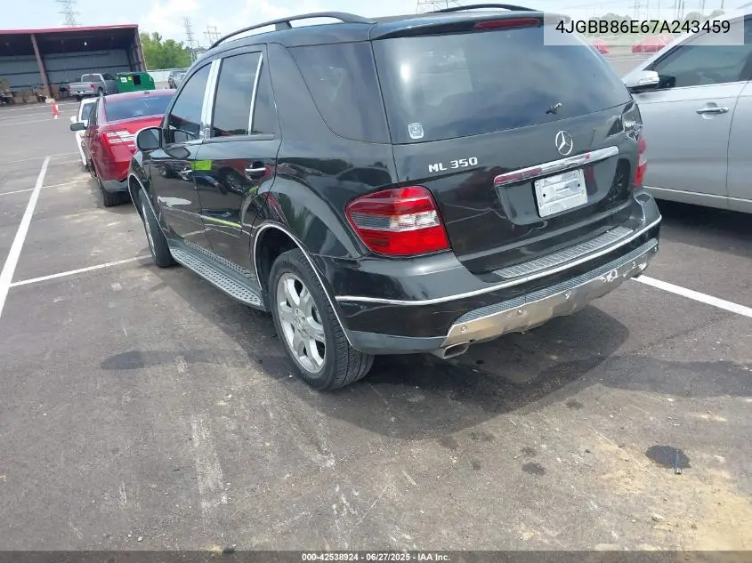 2007 Mercedes-Benz Ml 350 4Matic VIN: 4JGBB86E67A243459 Lot: 42538924