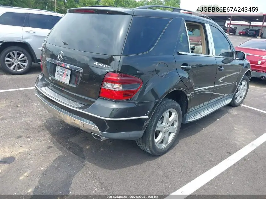 2007 Mercedes-Benz Ml 350 4Matic VIN: 4JGBB86E67A243459 Lot: 42538924