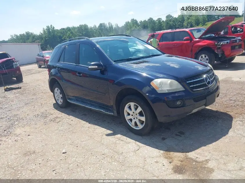 2007 Mercedes-Benz Ml 350 4Matic VIN: 4JGBB86E77A237640 Lot: 42547239
