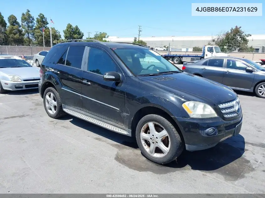 2007 Mercedes-Benz Ml 350 4Matic VIN: 4JGBB86E07A231629 Lot: 42586452
