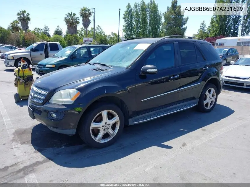 2007 Mercedes-Benz Ml 350 4Matic VIN: 4JGBB86E07A231629 Lot: 42586452