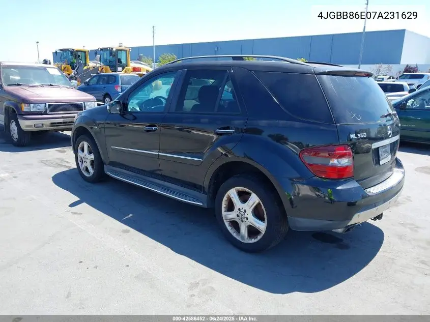 2007 Mercedes-Benz Ml 350 4Matic VIN: 4JGBB86E07A231629 Lot: 42586452