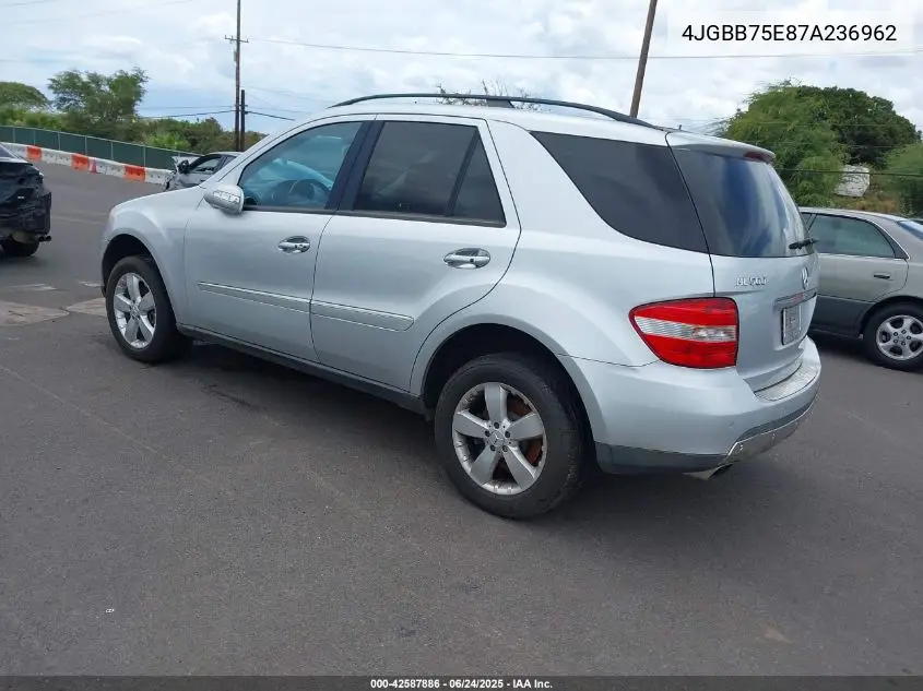 2007 Mercedes-Benz Ml 500 4Matic VIN: 4JGBB75E87A236962 Lot: 42587886