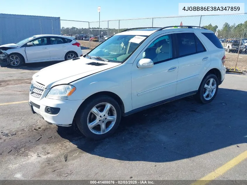 2008 Mercedes-Benz Ml 350 4Matic VIN: 4JGBB86E38A347859 Lot: 41488076