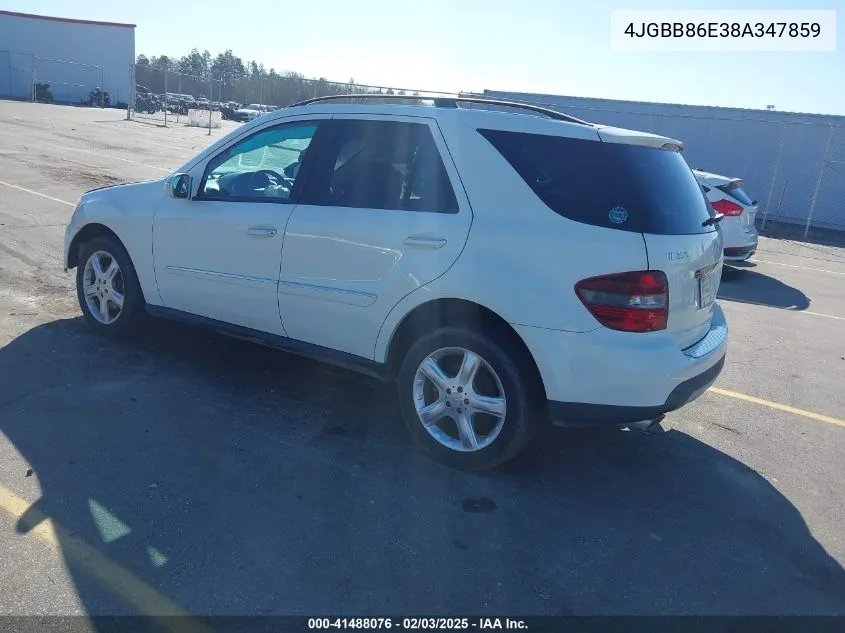 2008 Mercedes-Benz Ml 350 4Matic VIN: 4JGBB86E38A347859 Lot: 41488076