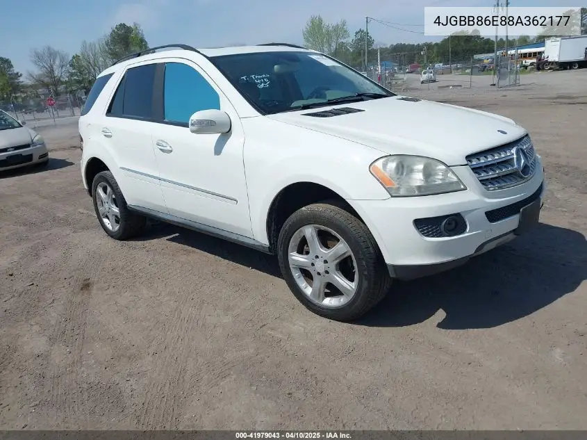 2008 Mercedes-Benz Ml 350 4Matic VIN: 4JGBB86E88A362177 Lot: 41979043