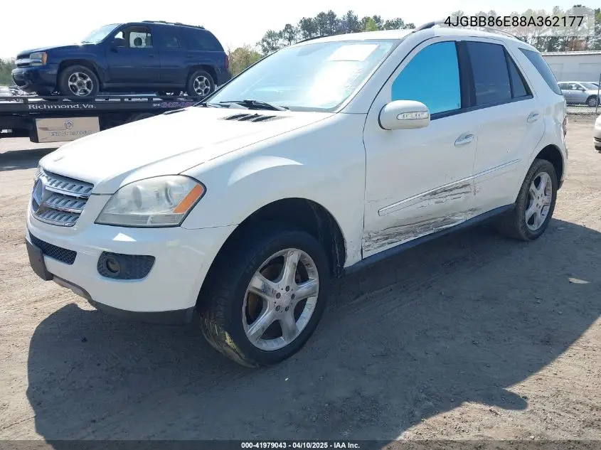 2008 Mercedes-Benz Ml 350 4Matic VIN: 4JGBB86E88A362177 Lot: 41979043