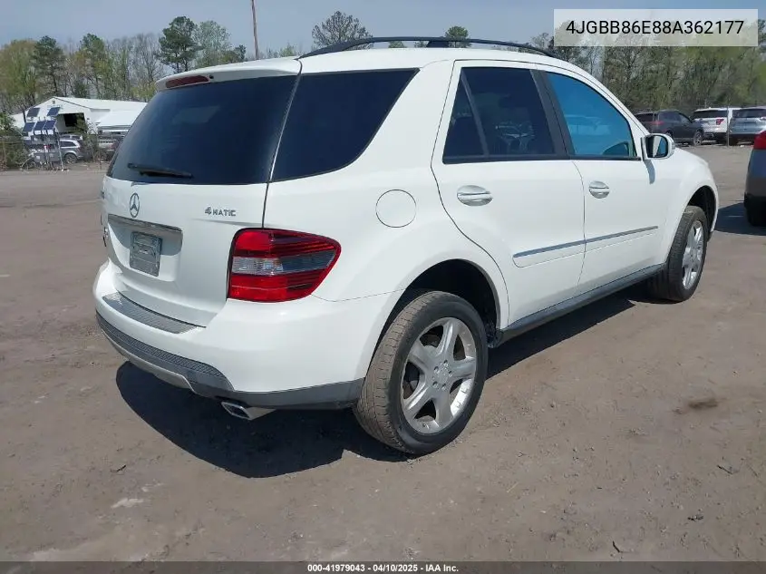 2008 Mercedes-Benz Ml 350 4Matic VIN: 4JGBB86E88A362177 Lot: 41979043