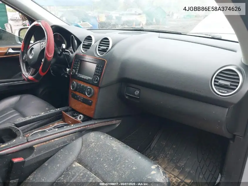 2008 Mercedes-Benz Ml 350 4Matic VIN: 4JGBB86E58A374626 Lot: 42196617