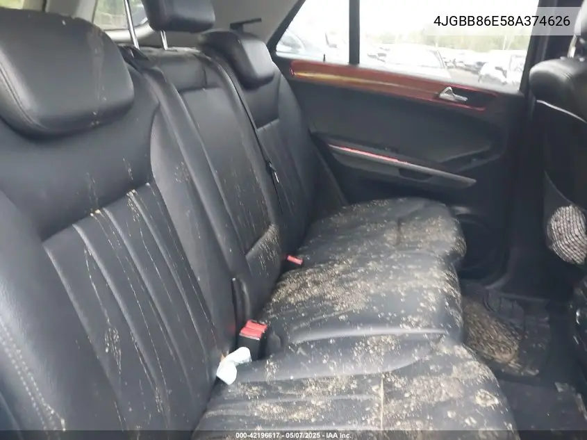 2008 Mercedes-Benz Ml 350 4Matic VIN: 4JGBB86E58A374626 Lot: 42196617