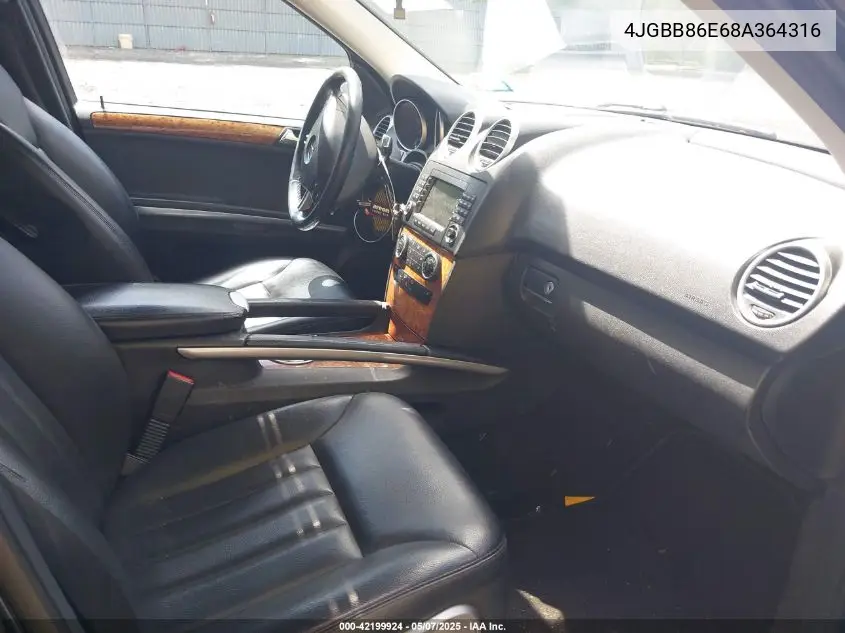2008 Mercedes-Benz Ml 350 4Matic VIN: 4JGBB86E68A364316 Lot: 42199924
