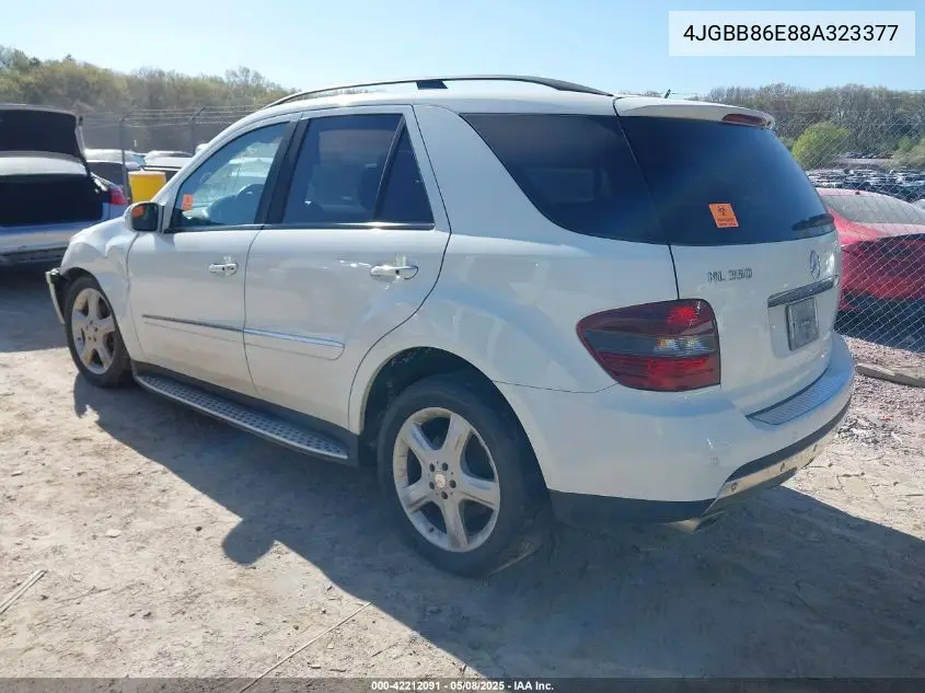 2008 Mercedes-Benz Ml 350 4Matic VIN: 4JGBB86E88A323377 Lot: 42212091