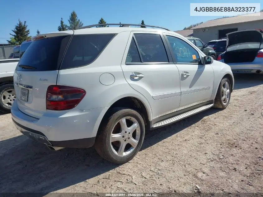 2008 Mercedes-Benz Ml 350 4Matic VIN: 4JGBB86E88A323377 Lot: 42212091