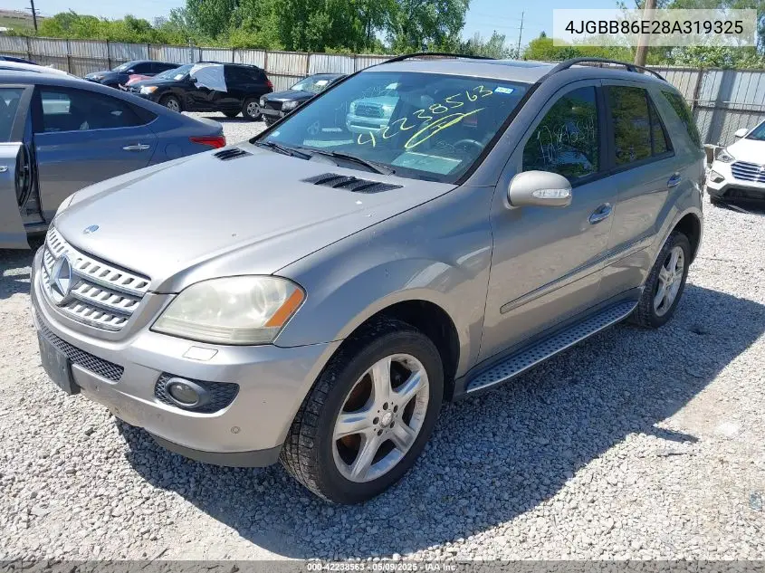 2008 Mercedes-Benz Ml 350 4Matic VIN: 4JGBB86E28A319325 Lot: 42238563