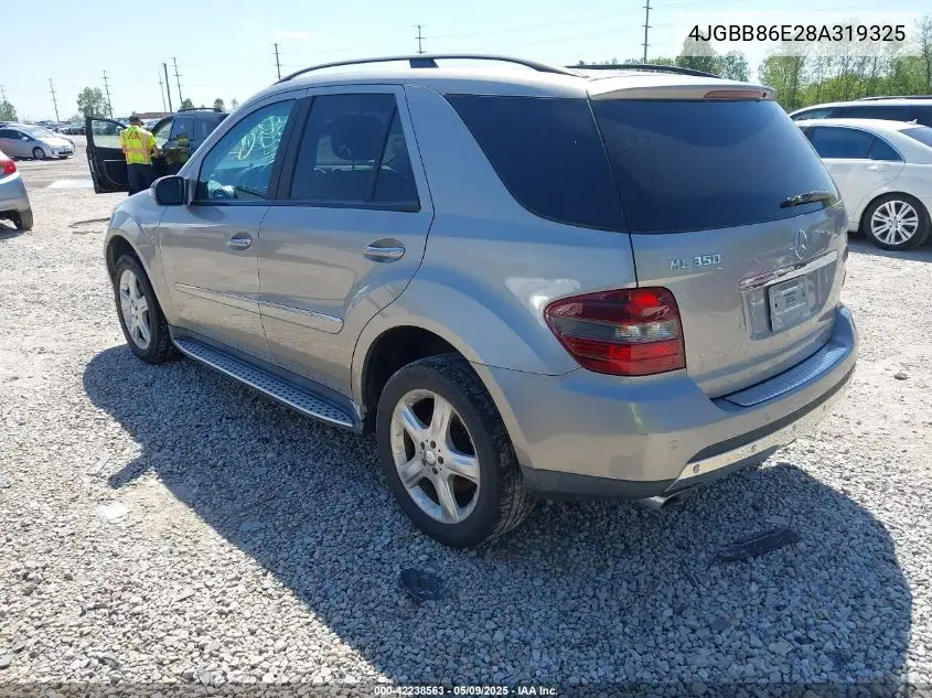 2008 Mercedes-Benz Ml 350 4Matic VIN: 4JGBB86E28A319325 Lot: 42238563