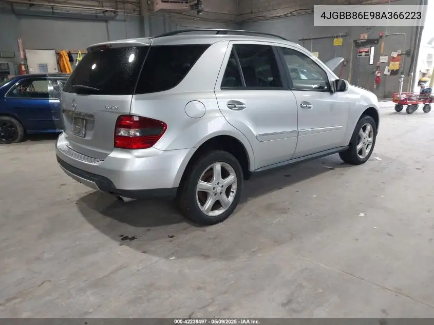 2008 Mercedes-Benz Ml 350 4Matic VIN: 4JGBB86E98A366223 Lot: 42239497