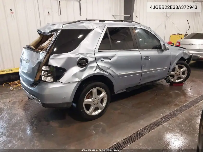 2008 Mercedes-Benz Ml 320 Cdi 4Matic VIN: 4JGBB22E38A372943 Lot: 42583983