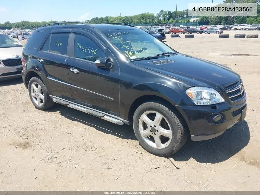 2008 Mercedes-Benz Ml 350 4Matic VIN: 4JGBB86E28A433566 Lot: 42589142