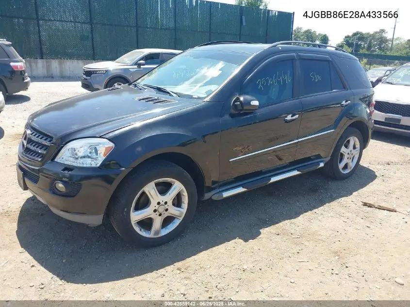2008 Mercedes-Benz Ml 350 4Matic VIN: 4JGBB86E28A433566 Lot: 42589142