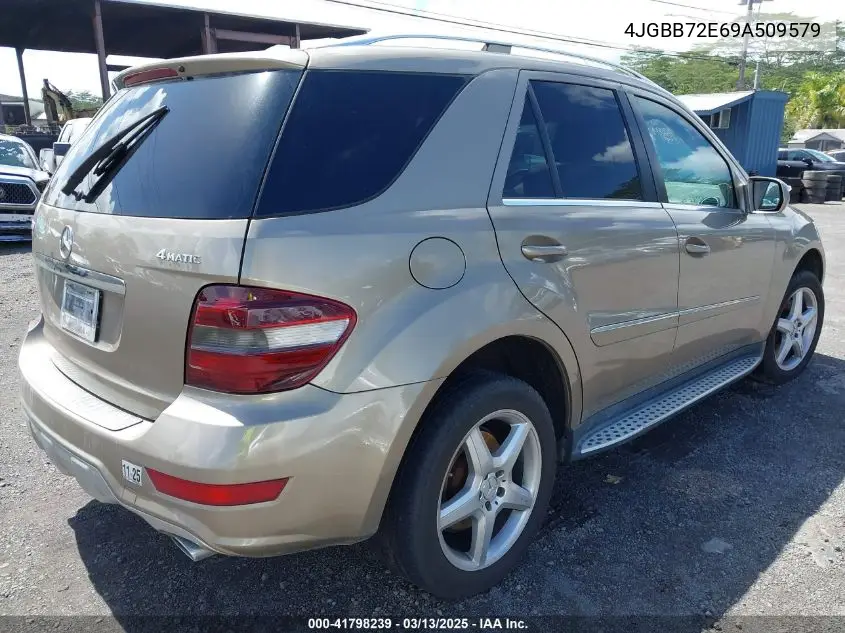 2009 Mercedes-Benz Ml 550 4Matic VIN: 4JGBB72E69A509579 Lot: 41798239