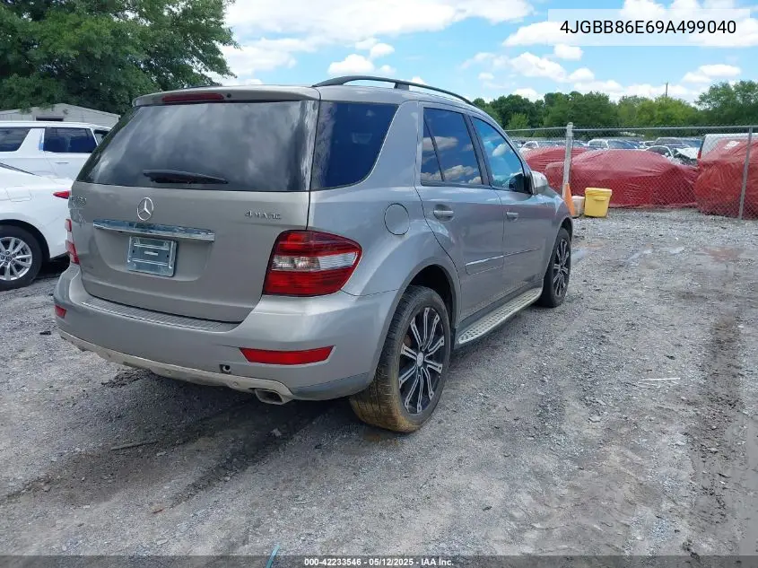 2009 Mercedes-Benz Ml 350 4Matic VIN: 4JGBB86E69A499040 Lot: 42233546
